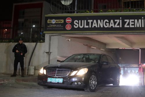 The diplomatic car of Saudi consulate was search by forensic police officers during investigations into the murder.