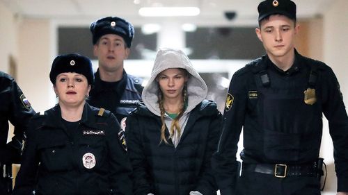 The model, Anastasia Vashukevich, was detained at Moscow's Sheremetyevo Airport last Thursday on prostitution allegations after being deported from Thailand, where she had spent nearly a year behind bars for soliciting.