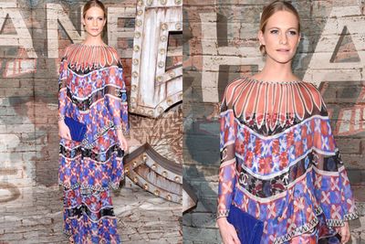 Queen of the colourful kaftan! <br/><br/>Introducing Poppy Delevingne... the peacock. <br/>