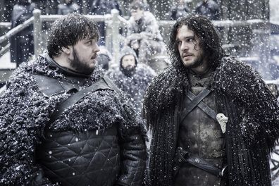 John Bradley, Kit Harington, Game of Thrones, filming