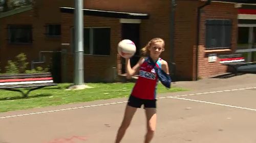 Harriet is already getting back to playing netball.