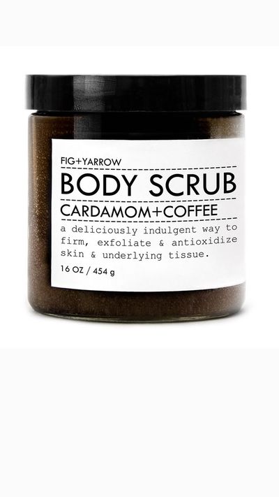 <a href="http://figandyarrow.com/collections/scrubs/products/cardamom-coffee-anti-cellulite-bodyscrub" target="_blank">Cardamon + Coffee Body Scrub, $59 approx, Fig + Yarrow</a><br><br><p>As we move closer to winter, you’ll be looking for a body scrub to exfoliate and keep skin supple. This product combines roasted coffee beans with vanilla bean, cardamom and chocolate. Delicious.&nbsp;</p>