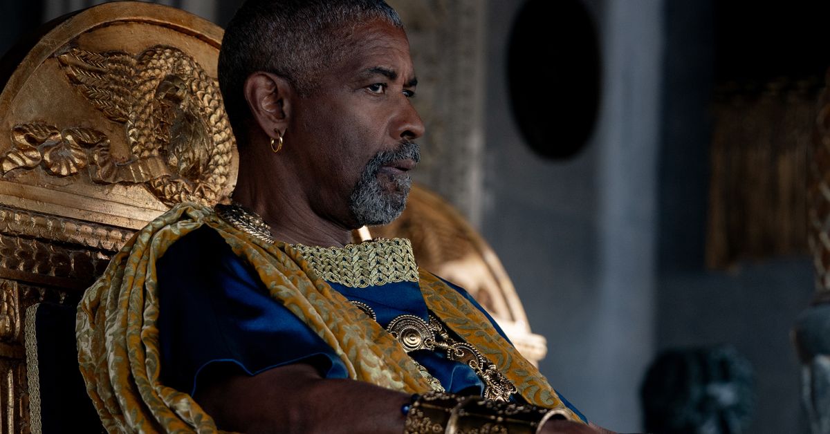 Denzel Washington says he filmed a same-sex kiss scene for Gladiator II but it was cut from the movie