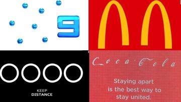 Channel 9, McDonald&#x27;s, Coca-Cola and Audi are just a few of the brands that have altered logos to encourage social distancing amid the coronavirus pandemic.