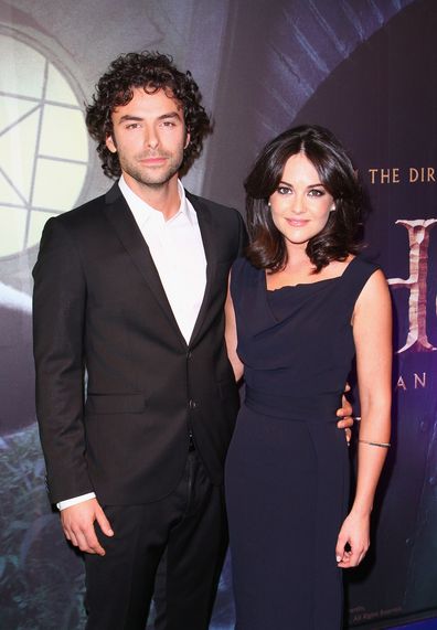 Sarah Greene and Aidan Turner attend the Irish Premiere of 'The Hobbit: An Unexpected Journey' at Cineworld on December 9, 2012 in Dublin, Ireland.