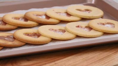 Stained-glass candy cane cookies