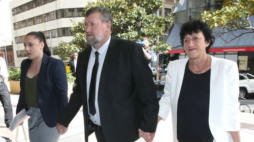 Hughes' family outside court during the inquest.