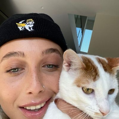 Emma Chamberlain and her cats Declan and Frankie