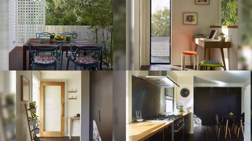 The home manages to fit three bedrooms, two bathrooms, and a full-sized kitchen. Picture: 9NEWS 