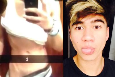 5 Seconds of Summer bass player Calum Hood flashed his junk at a fan on SnapChat.<br/><br/>The video of the 18-year-old Aussie star ended up on video sharing site Vine. He responded on Twitter: "I'm still just a teenage kid learning from mistakes ;)."<br/><br/>Image: Vine
