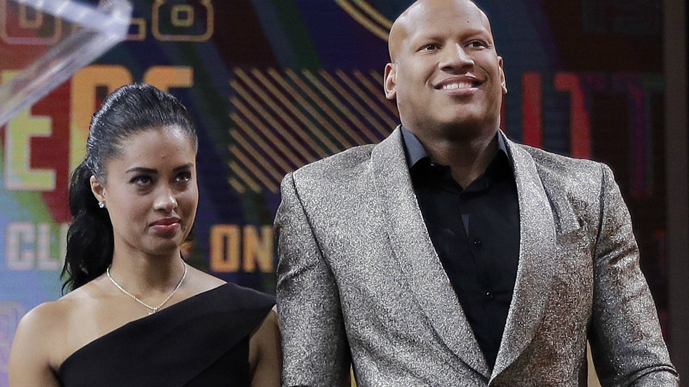 Ryan Shazier, right, walks with his wife Michelle .