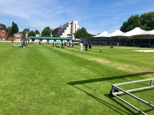 Lord's looking as pretty as a picture with the Australians training in the background. Picture: 9NEWS