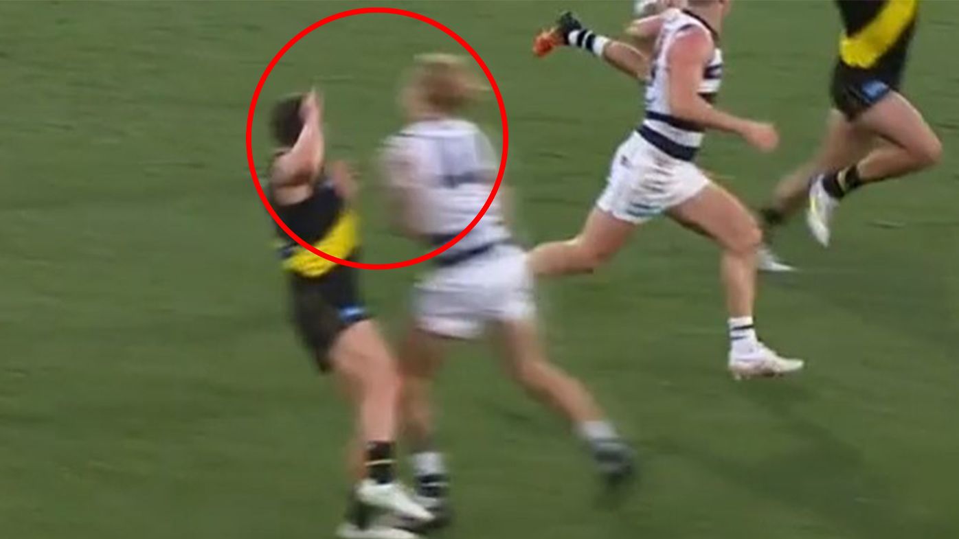 Geelong gun Tom Stewart slapped with hefty ban after ugly hit on Tiger