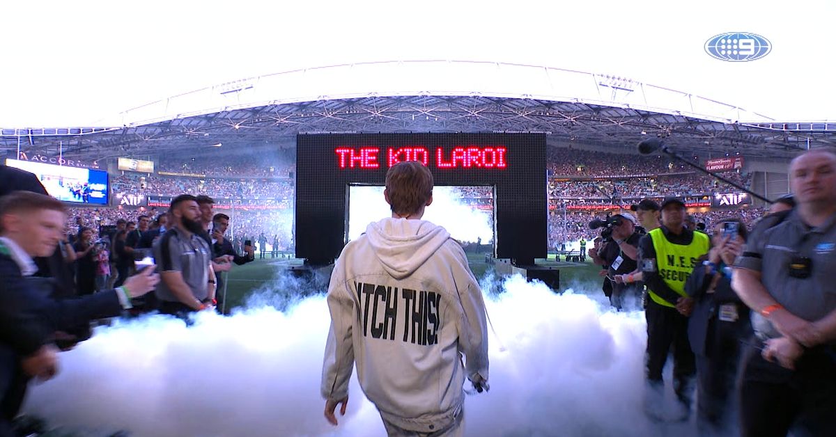 The Kid LAROI at NRL Grand Final 2024 Australian sensation performs medley of hits for sea of