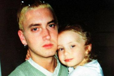 Eminem with daughter Hailie Jade Mathers as a young child