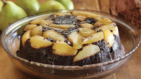 Maggie Beer's chocolate and fresh pear pudding