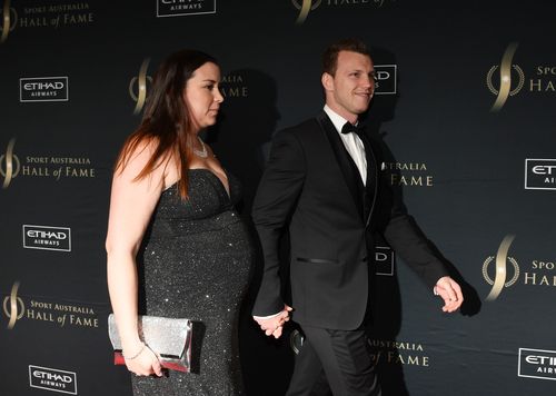 Don Award nominee boxer Jeff Horn and Joanna Horn at the Sport Australia Hall of Fame earlier this year. (AAP)