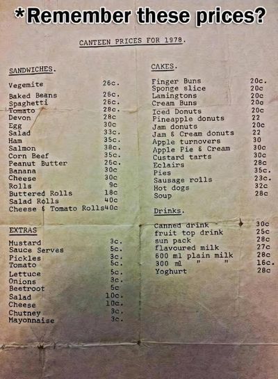 Canteen menus