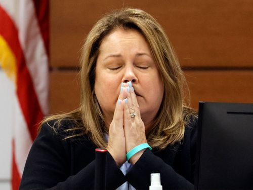 Jennifer Montalto pauses before giving her victim impact statement during the penalty phase of the trial of Marjory Stoneman Douglas High School shooter Nikolas Cruz 