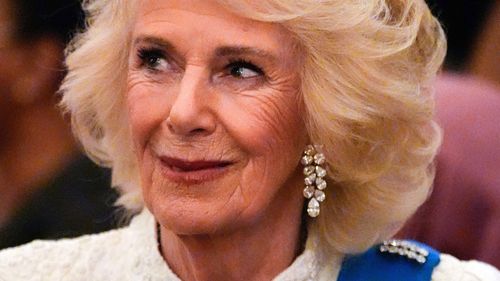 Queen Camilla wearing the Greville Emerald Kokoshnik Tiara