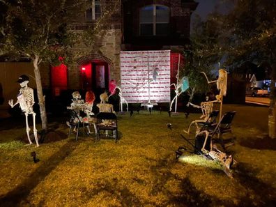 Stripper skeleton display for Halloween