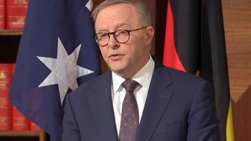 Anthony Albanese at a press conference on October 11, 2023.