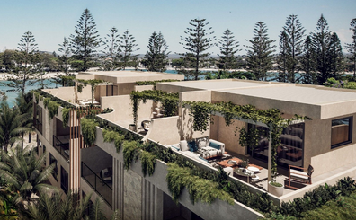 Luxury townhouses in Burleigh Heads, Queensland, estimated to be completed in late 2023.