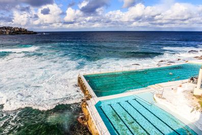 Bondi Baths overlooking the sea, Bondi beach, New South Wales, NSW, Australia