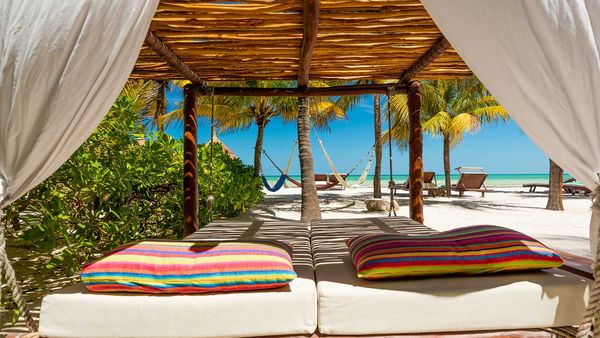 Beachfront cabana on Isla Holbox, Mexico