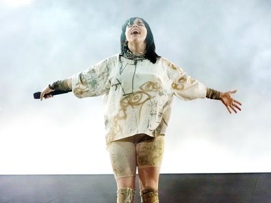 INDIO, CALIFORNIA - APRIL 16: Billie Eilish performs onstage at the Coachella Stage during the 2022 Coachella Valley Music And Arts Festival on April 16, 2022 in Indio, California. (Photo by Kevin Mazur/Getty Images for ABA)