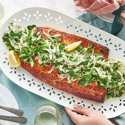 Baked Salmon Side with Fennel and Herb Salad