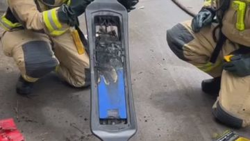 A lithium-ion battery powered skateboard caught alight in northern NSW.