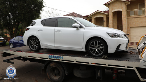 The car believed used in the murder was seized by NSW police yesterday.
