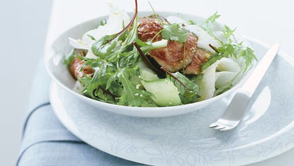 Wagyu tataki with mizuna salad