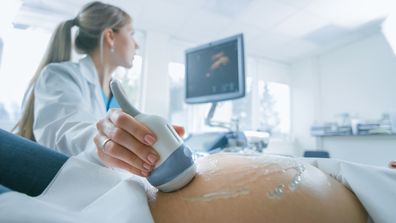 Stock photo of ultrasound being done.