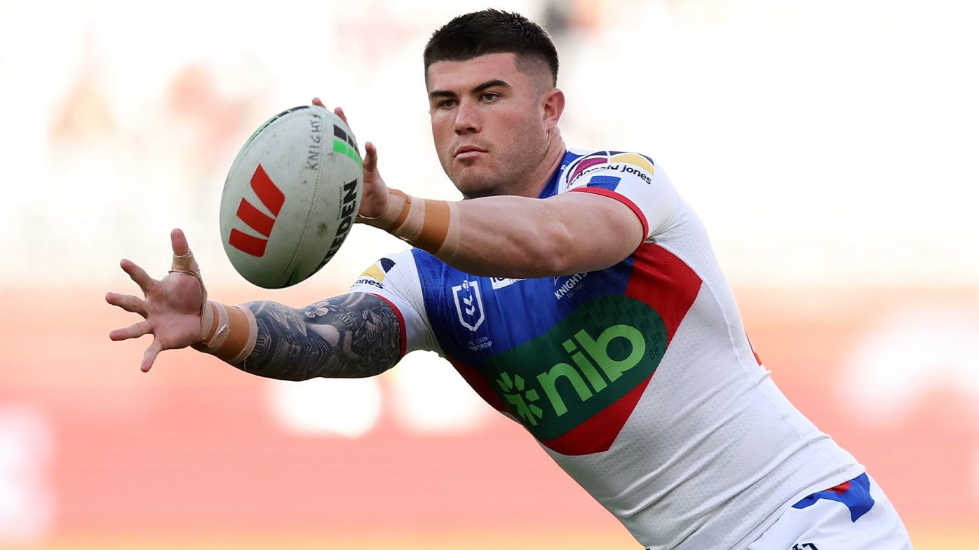 Bradman Best pictured in action for the Newcastle Knights in 2023