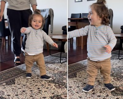 Nikolina Kharoufeh's son Noah walking. 