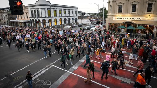 Women, men and children marched passionately through the streets of Ballarat﻿ this evening.