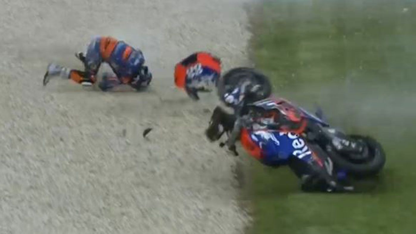 Miguel Oliveira suffered a horror crash at the Australian Moto GP.