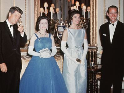 Queen Elizabeth with JFK and Jackie Kennedy