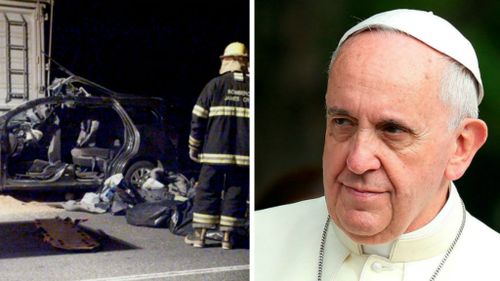 Pope Francis has lost three family members in a horrific car crash. (AAP/Getty)