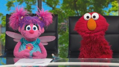 Elmo Abby Cadabby take over hosting Today Extra from David Campbell and Sylvia Jeffreys locked out of studio