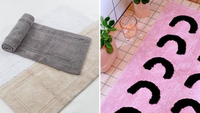 Bathmats from Pillow Talk and The Block Shop