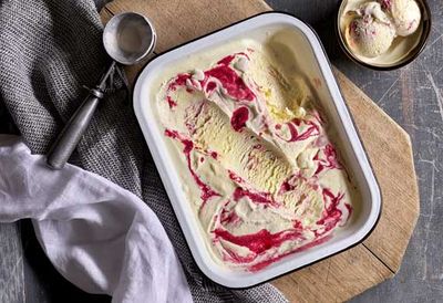 Raspberry ripple ice-cream