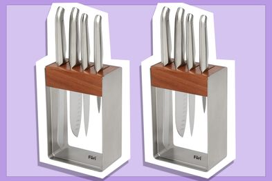 9PR: Furi Pro Stainless Steel Knife Block 5-Pieces Set
