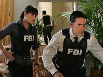 Paget Brewster as Emily Prentiss and Thomas Gibson as Aaron Hotchner in Criminal Minds