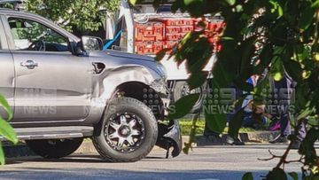 A joyride across Brisbane in an allegedly stolen ute has ended in a citizen&#x27;s arrest.