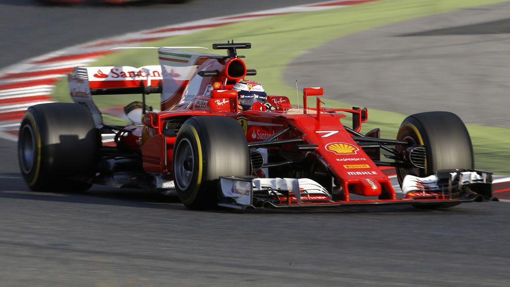 Kimi Raikkonen was fastest in F1 testing in Spain. (AAP)
