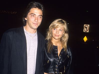 Scott Baio and Pamela Anderson on May 26, 1990 at Bar One Nightclub in West Hollywood, California.