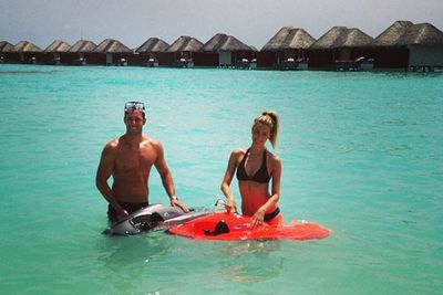 More honeymoon hijinks in paradise. Seriously, overwater bungalows!! We can't contain our envy.